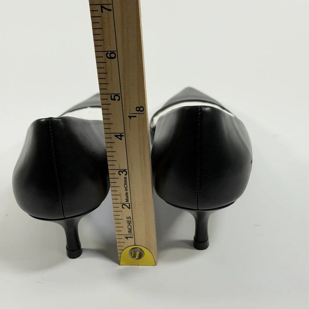 Stuart Weitzman Size-8B Womens Stuart Power 50 Pumps Black Pointed Toe Leather